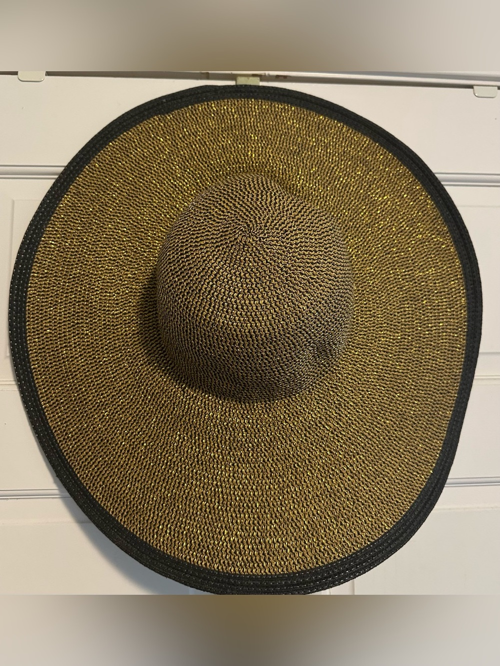 Echo Metallic Gold Straw Sun Hat with Black Edge